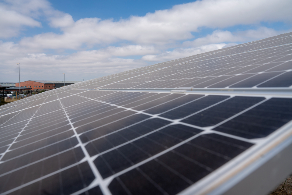One of the ground-mounted solar panels forming part of the new solar array at Larkhill Garrison (Aspire Media Services)