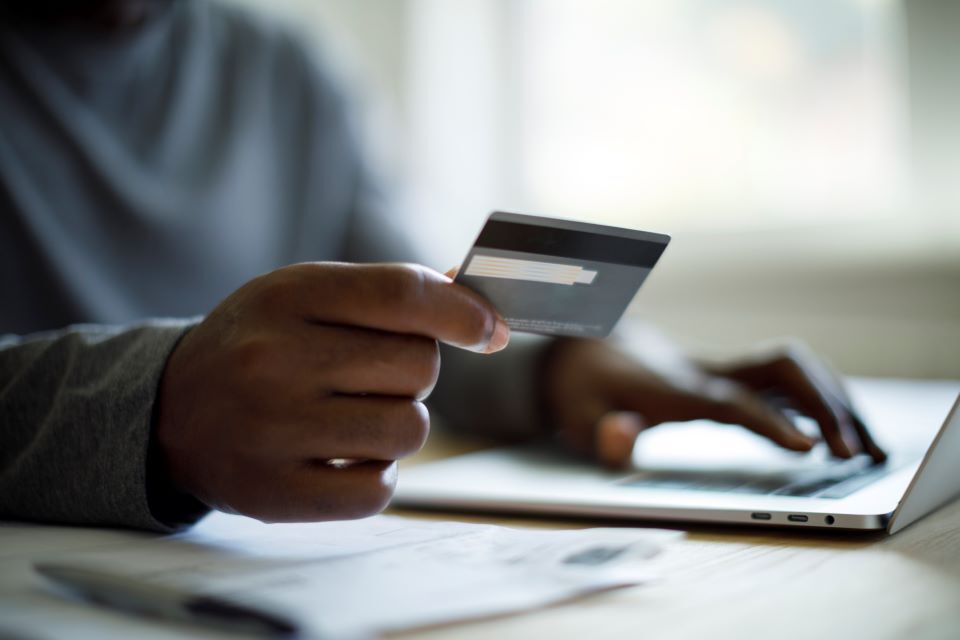 Credit Card and Laptop