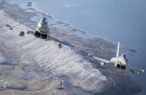 A pair of RAF Typhoons