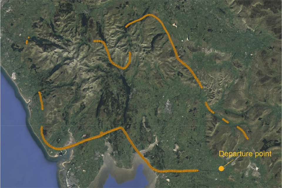 Image: Radar track of route flown