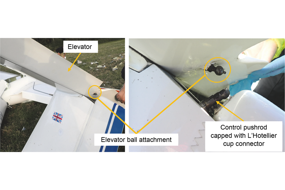 Image: Images at the accident site showing that the L’Hotellier ball and cup were not connected