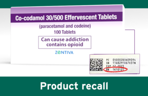 Co-Codamol 30/500 Effervescent Tablets Recalled