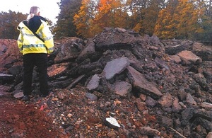 Some of the waste deposited on the land