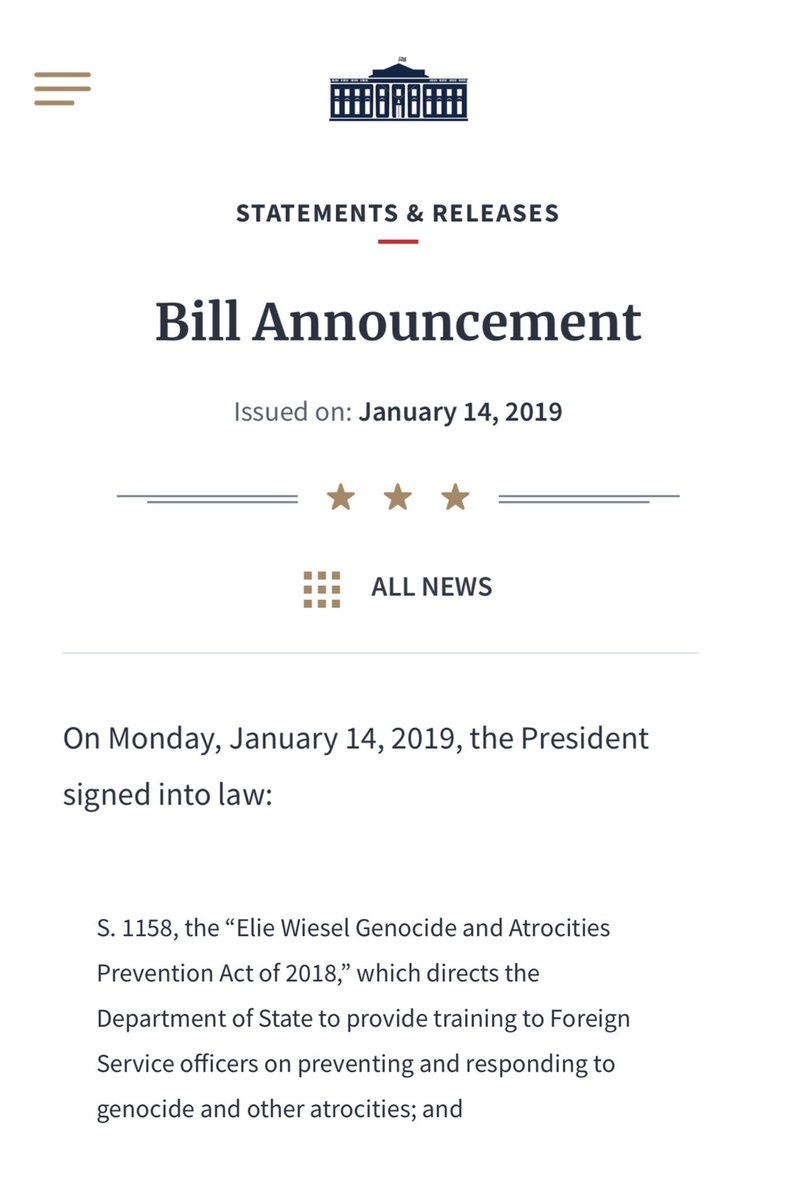 Congressional Report Pursuant to the Elie Wiesel Genocide and Atrocities Prevention Act of 2018