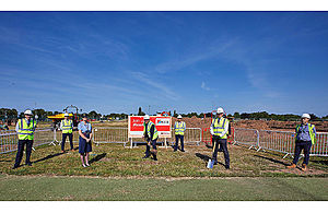 Kier and DIO cut the turf to mark the start of construction work for DIO’s new headquarters. MOD Crown Copyright