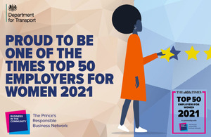 DfT Celebrated as One of The Times Top 50 Employers for Women