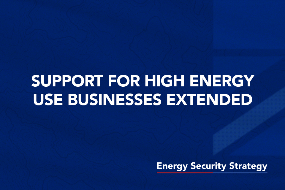High Energy Usage Businesses to Benefit From Further Government Support