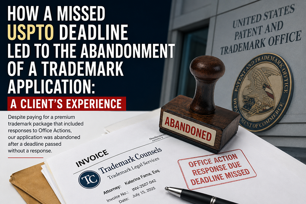 How a Missed USPTO Deadline Led to the Abandonment of a Trademark Application: A Client's Experience