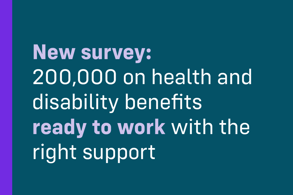 New Survey Suggests Benefits System is Letting Down People with Mental Health Conditions who Want to Work
