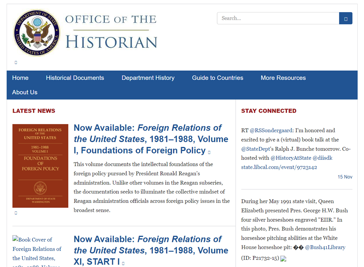 Office of the Historian, Foreign Service Institute Releases Foreign Relations of the United States, 1981–1988, Volume XXIV, North Africa