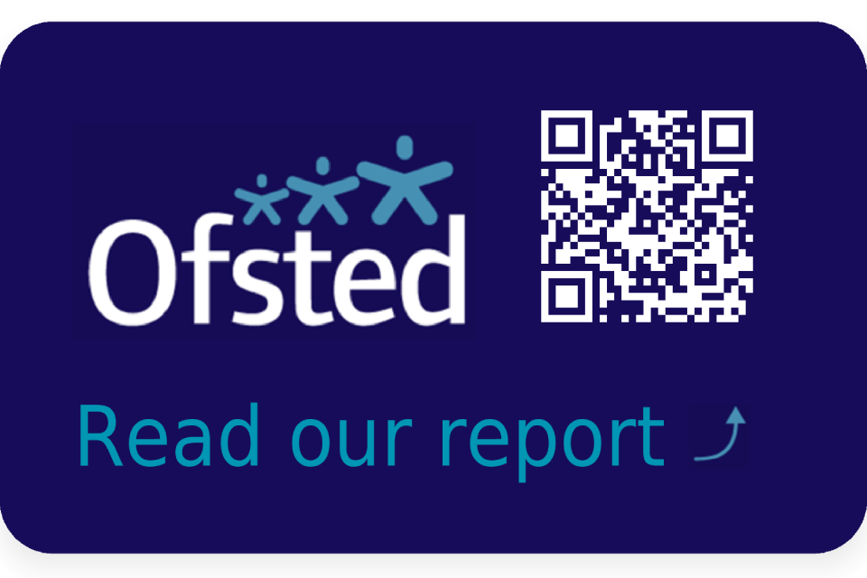 Example QR code badge. This example links to the homepage of the Find an inspection report website, not to an individual report.
