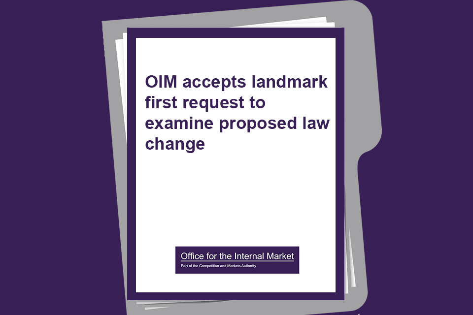 OIM Accepts Landmark First Request to Examine Proposed Law Change