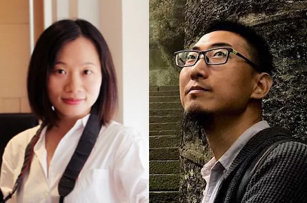 Huang Xueqin (L) and Wang Jianbing (R)