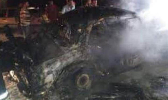 A picture emerged on social media apparently showing the attackers' car