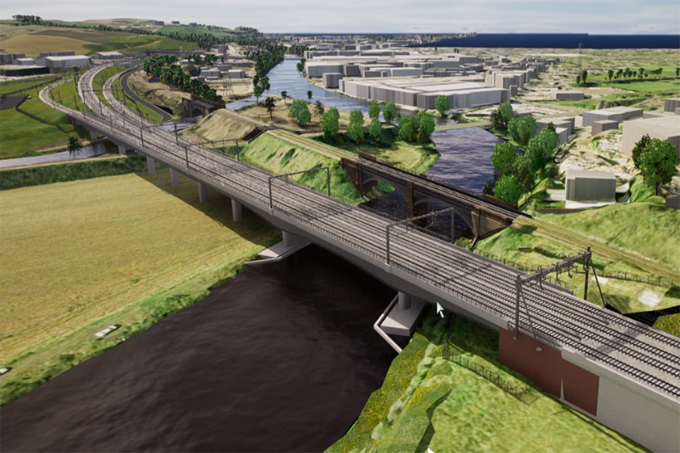 Artist's impression of new Ravensthorpe viaduct. Copyright Network Rail