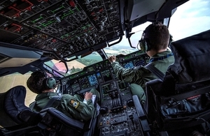 The cockpit of a Royal Air Force A400M Atlas. MOD Crown Copyright