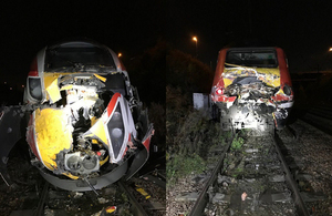 The class 800 train (left) and HST set (right) involved in the accident